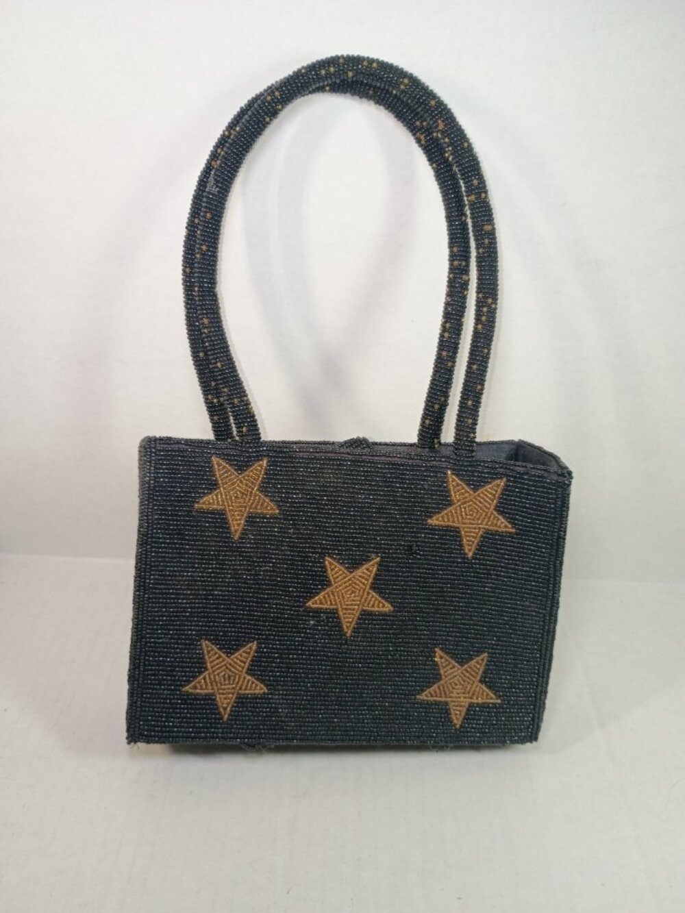 Vintage Y2K Lynne Jerome Beaded 100% Silk Handbag Purse Stars Evening  Grunge